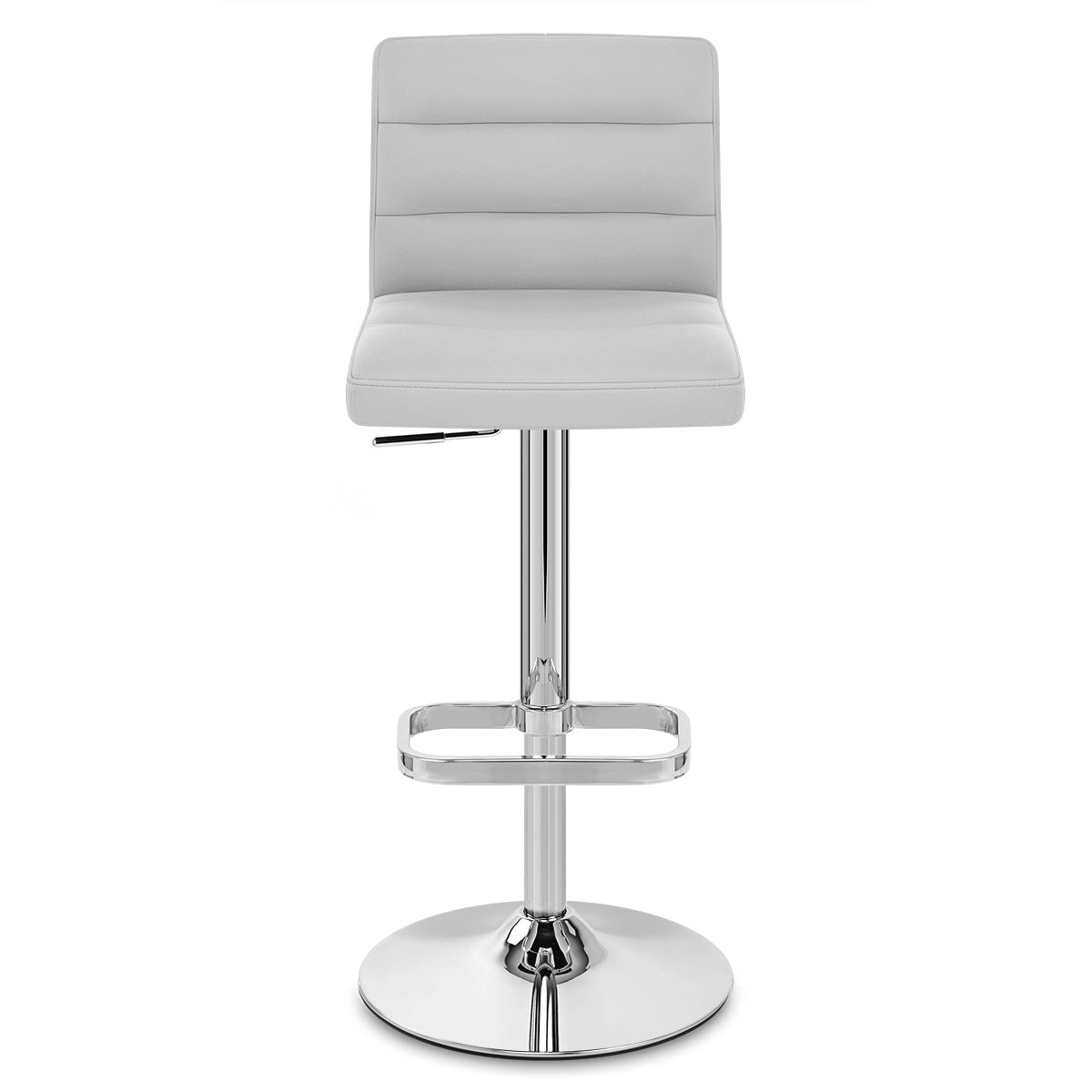 Rush Real Leather Chrome Stool Grey