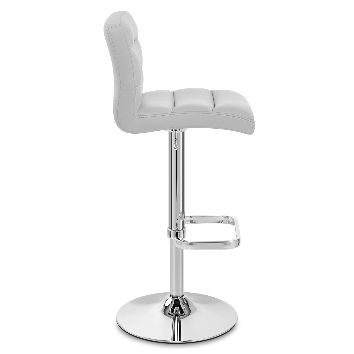 Rush Real Leather Chrome Stool Grey