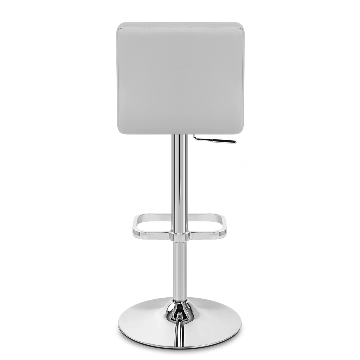 Rush Real Leather Chrome Stool Grey