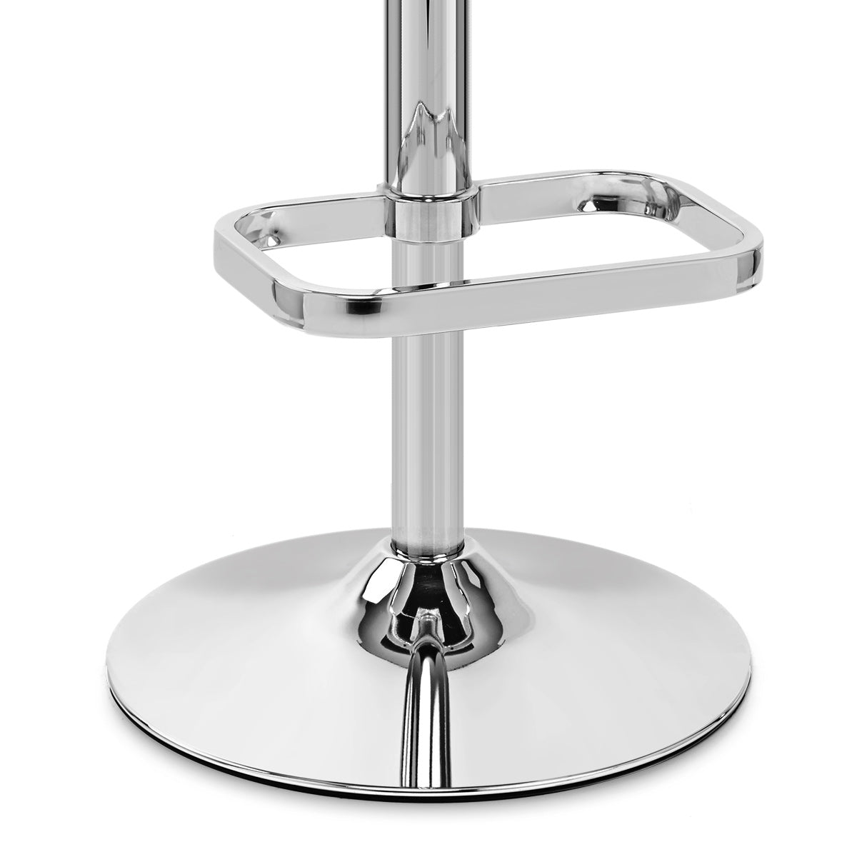 Rush Real Leather Chrome Stool Grey
