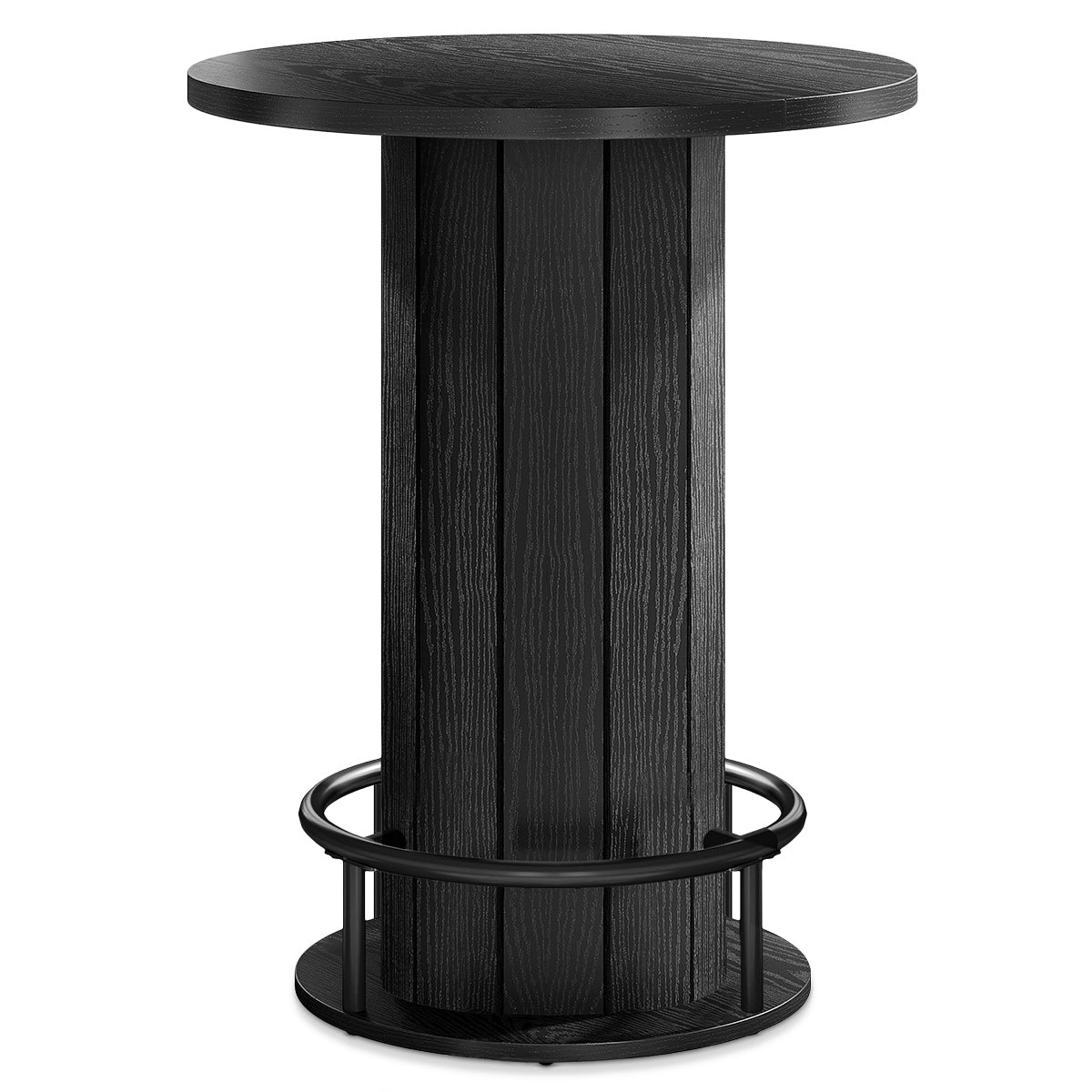 Mondo Round Wooden Bar Table Black