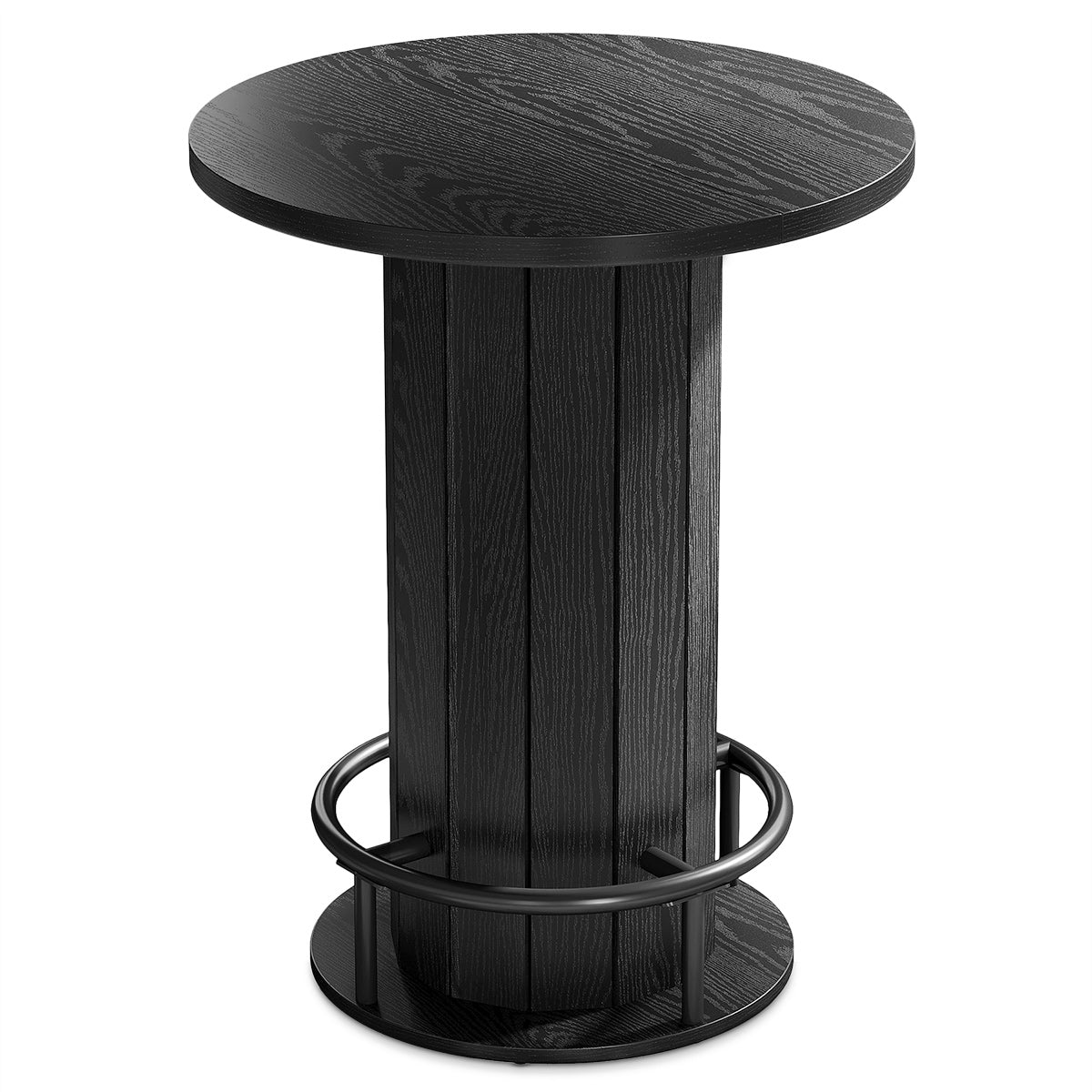 Mondo Round Wooden Bar Table Black