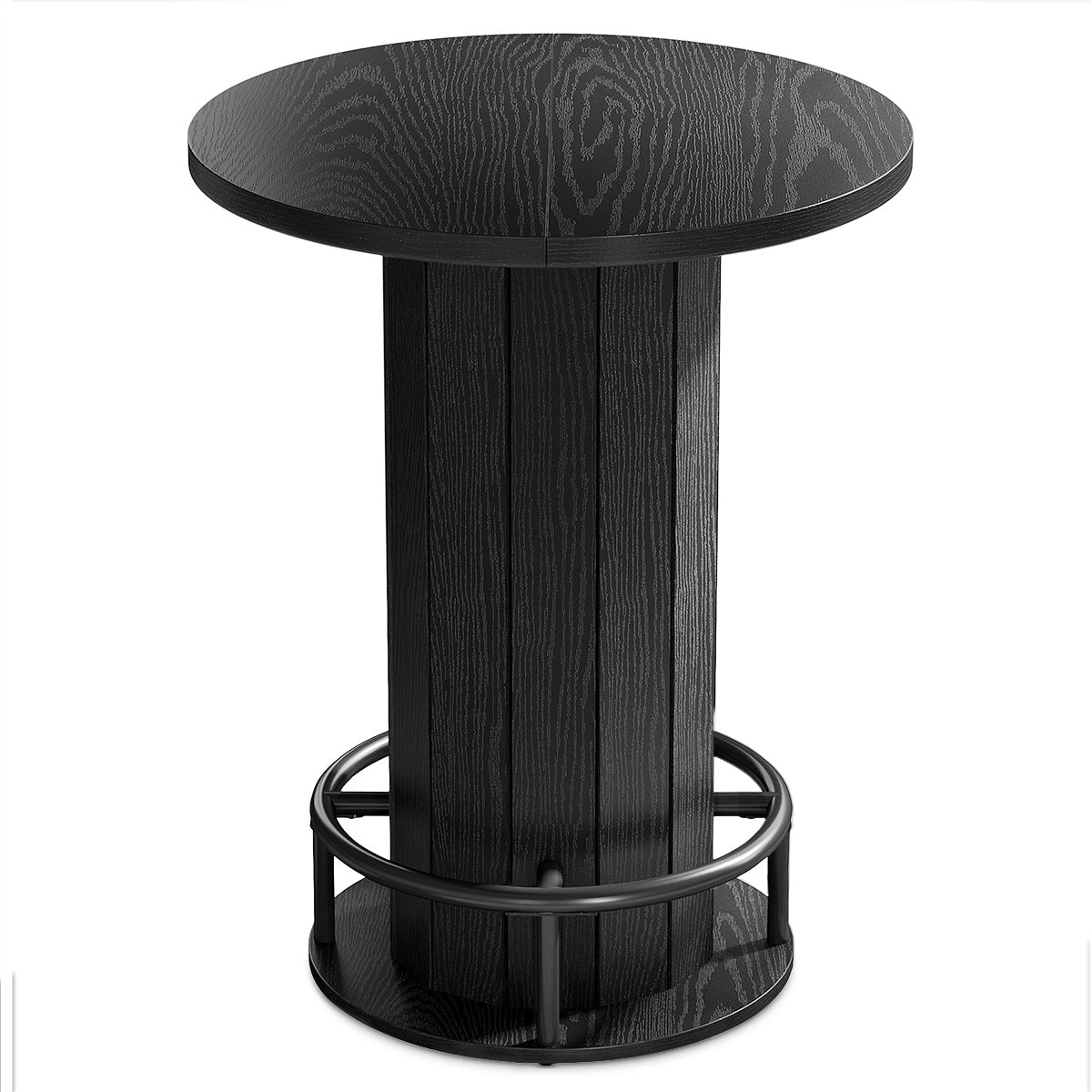 Mondo Round Wooden Bar Table Black