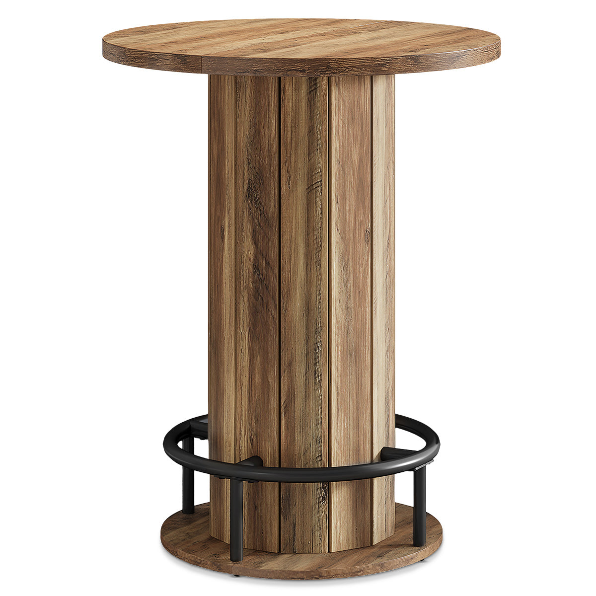 Mondo Round Wooden Bar Table Oak