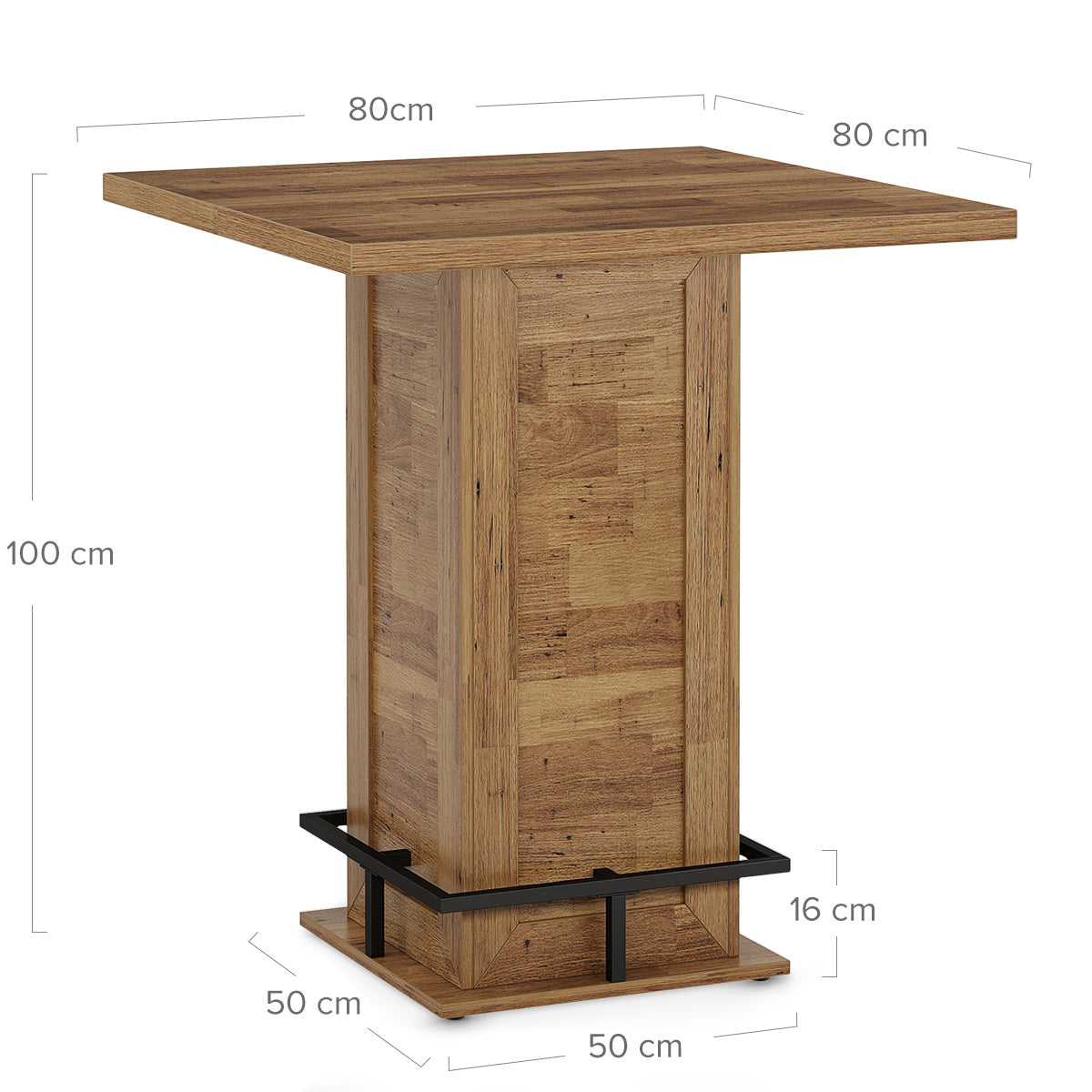 Quatro Square Bar Table Oak