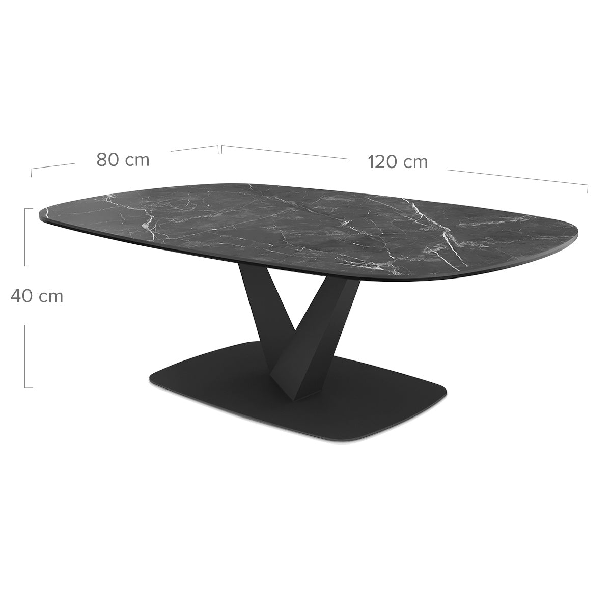 Pluto 120cm Coffee Table Black