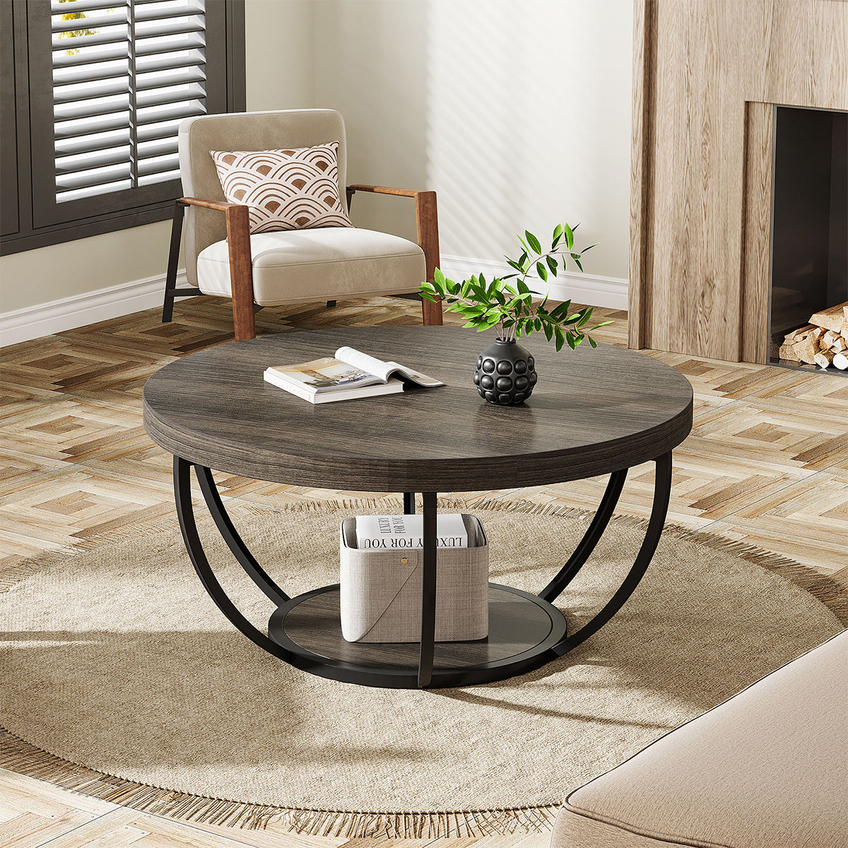 Orinoco 80cm Dark Wood Coffee Table