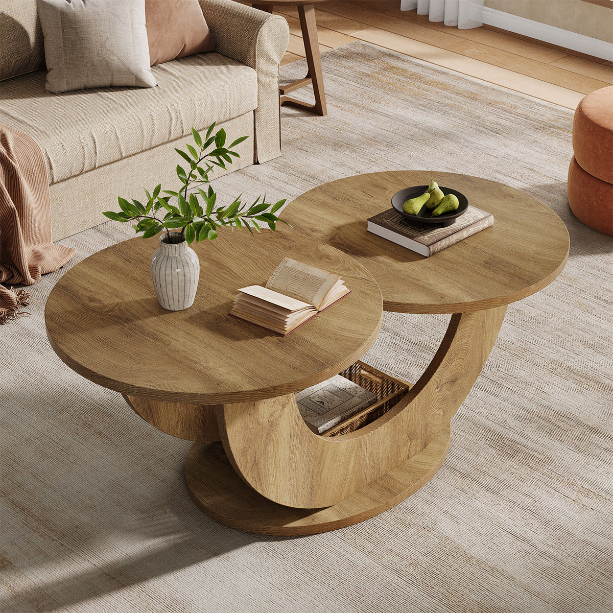 Nile 115cm Twin Coffee Table Oak