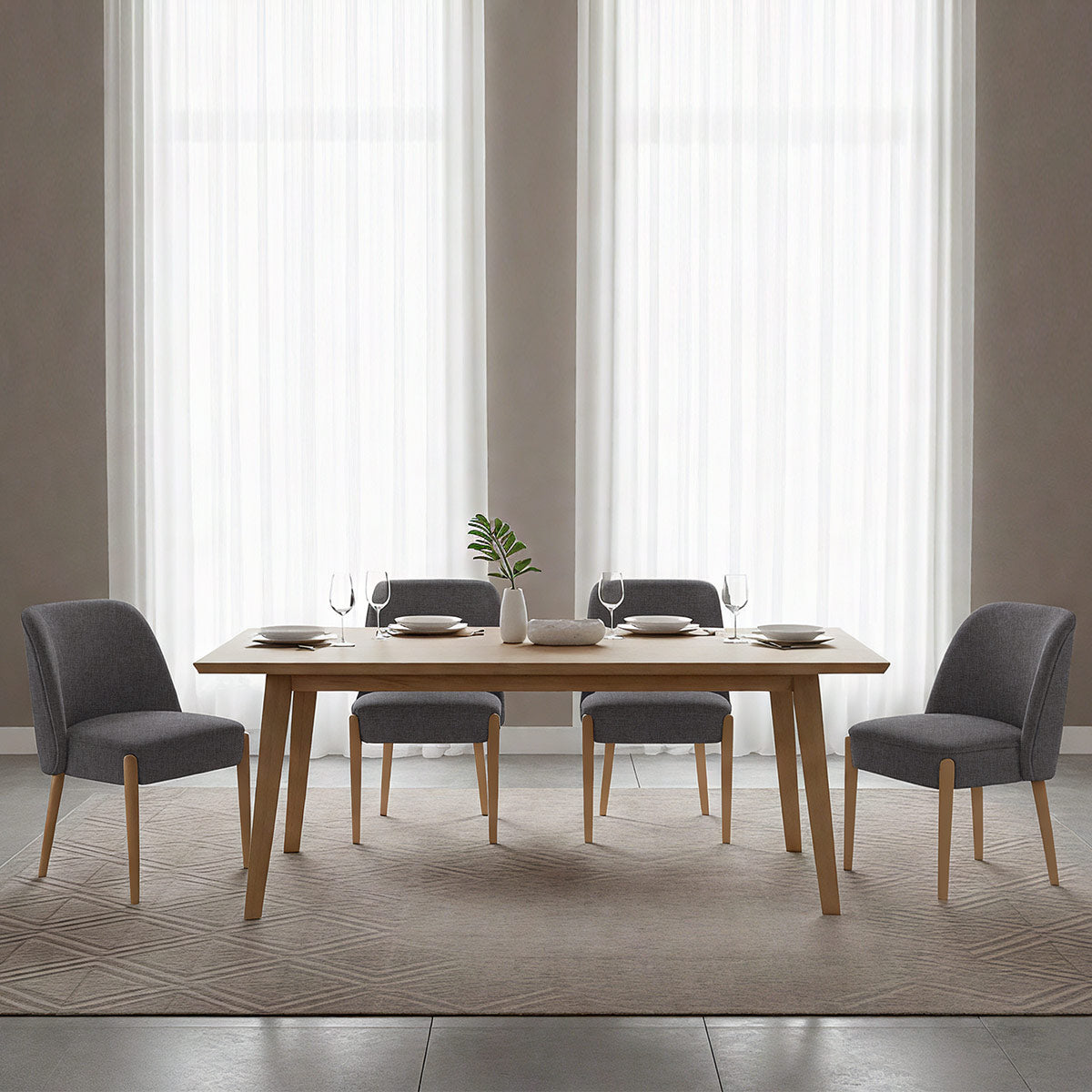 Avon Dining Chair Charcoal Fabric