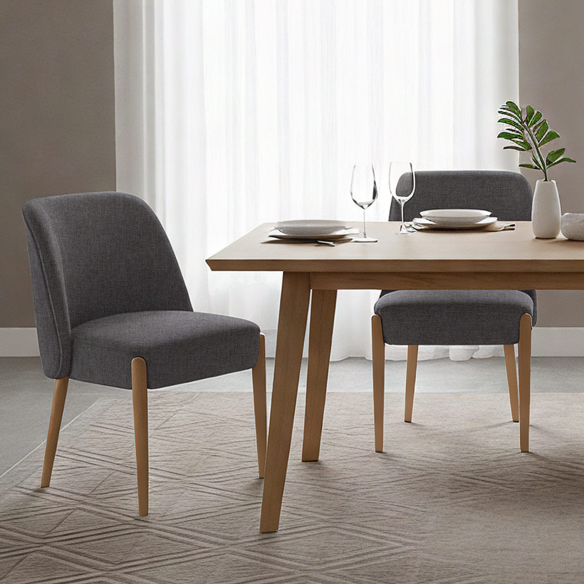 Avon Dining Chair Charcoal Fabric