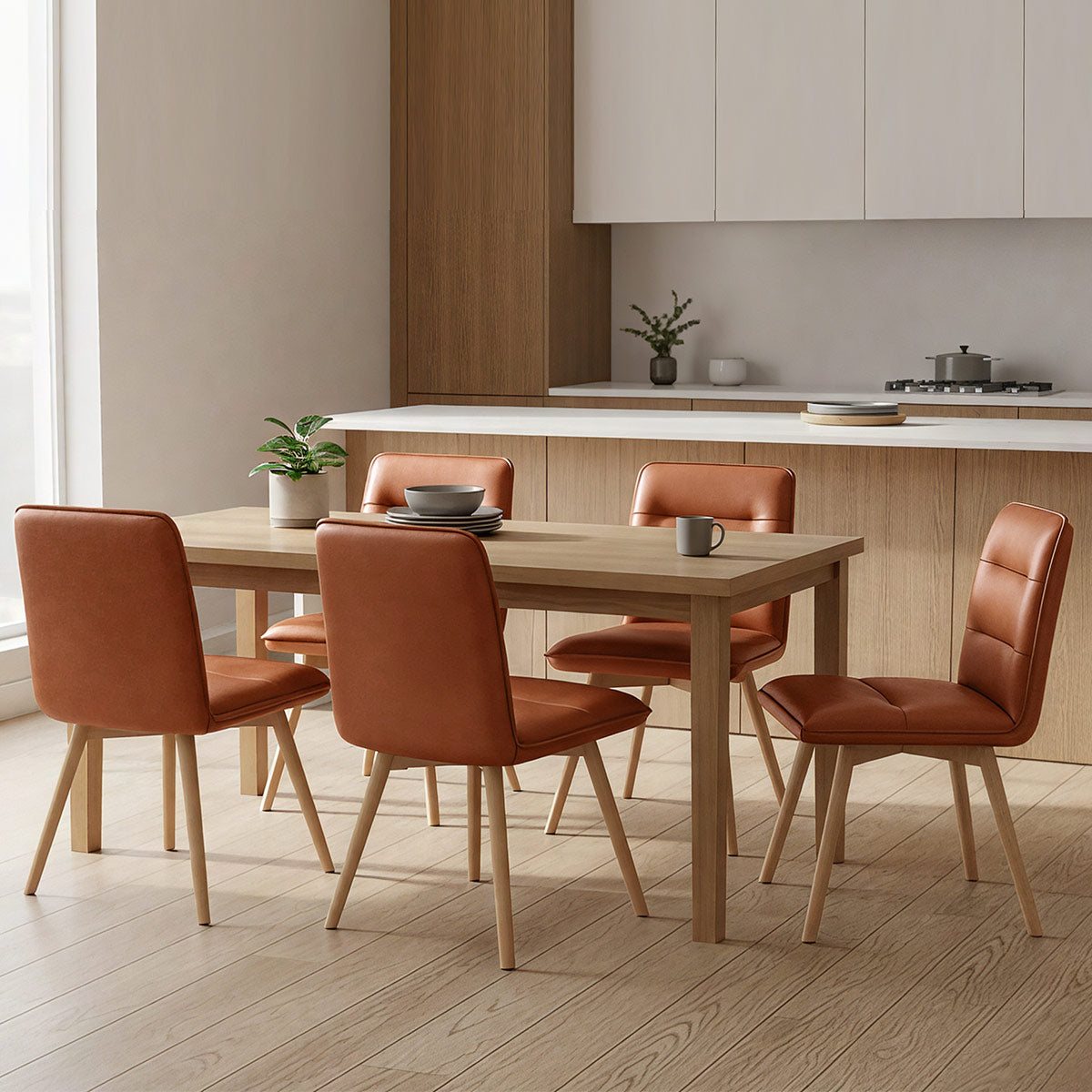 Ciro Real Leather Dining Chair Tan