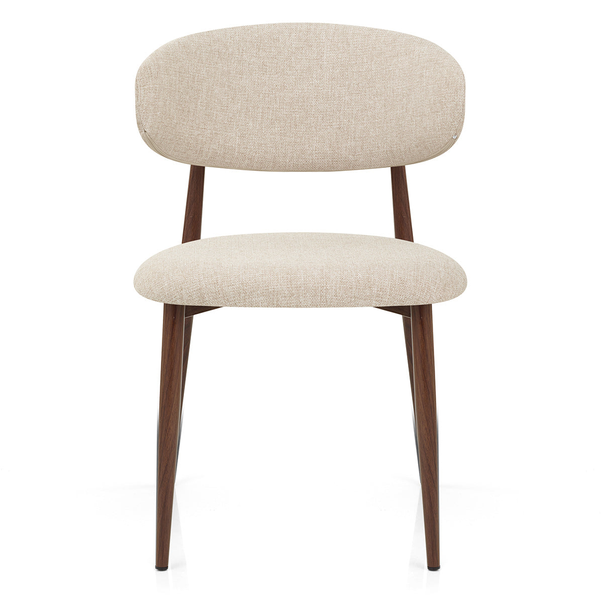 Harrow Walnut Dining Chair Beige Fabric