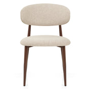 Harrow Walnut Dining Chair Beige Fabric
