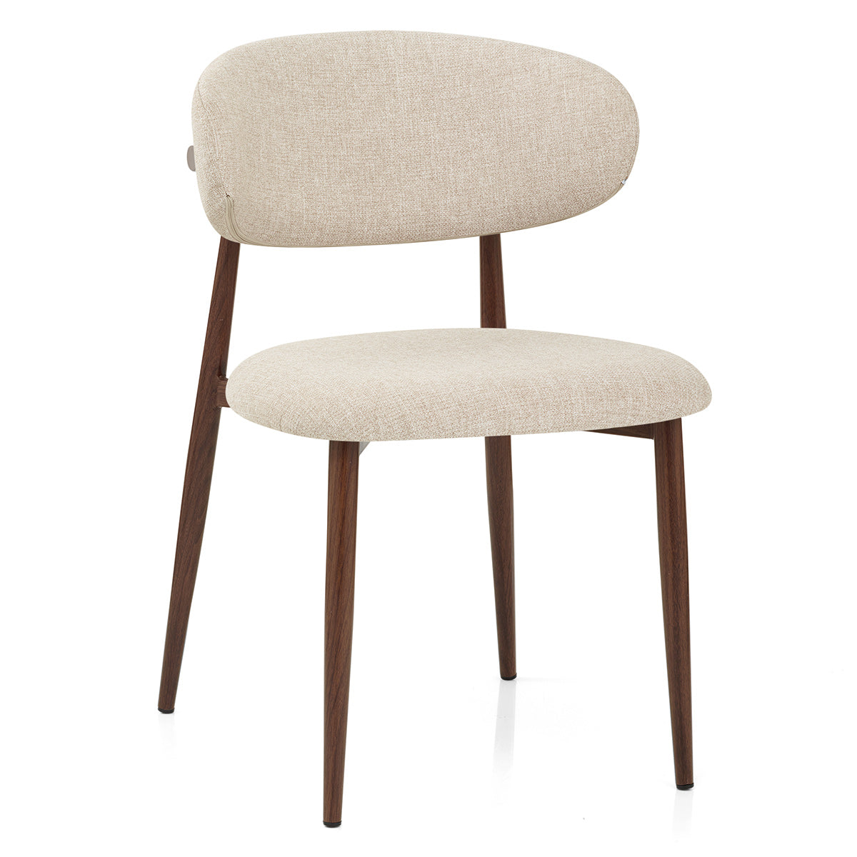 Harrow Walnut Dining Chair Beige Fabric