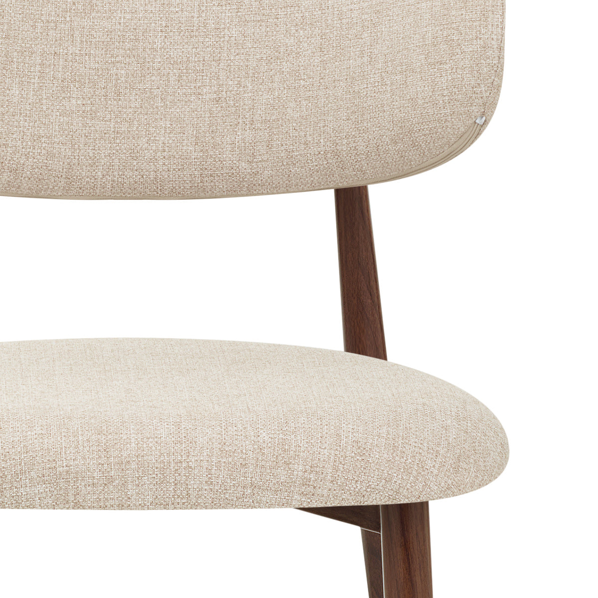 Harrow Walnut Dining Chair Beige Fabric