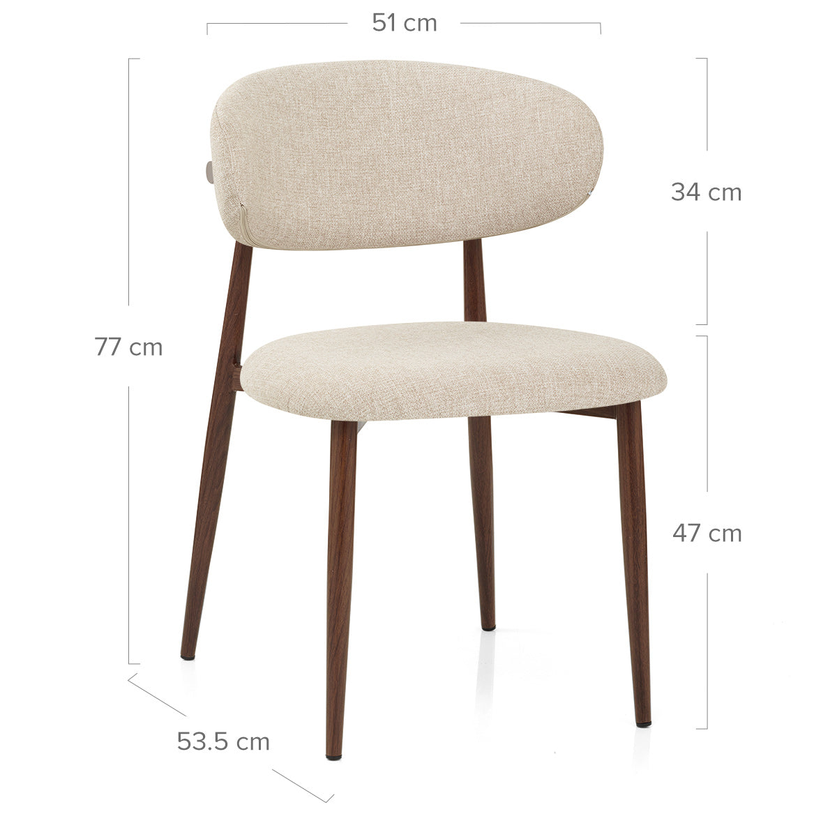 Harrow Walnut Dining Chair Beige Fabric