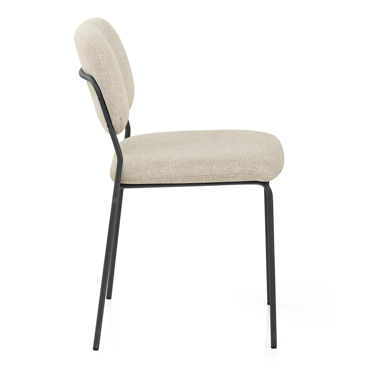 Lila Stackable Dining Chair Beige Fabric