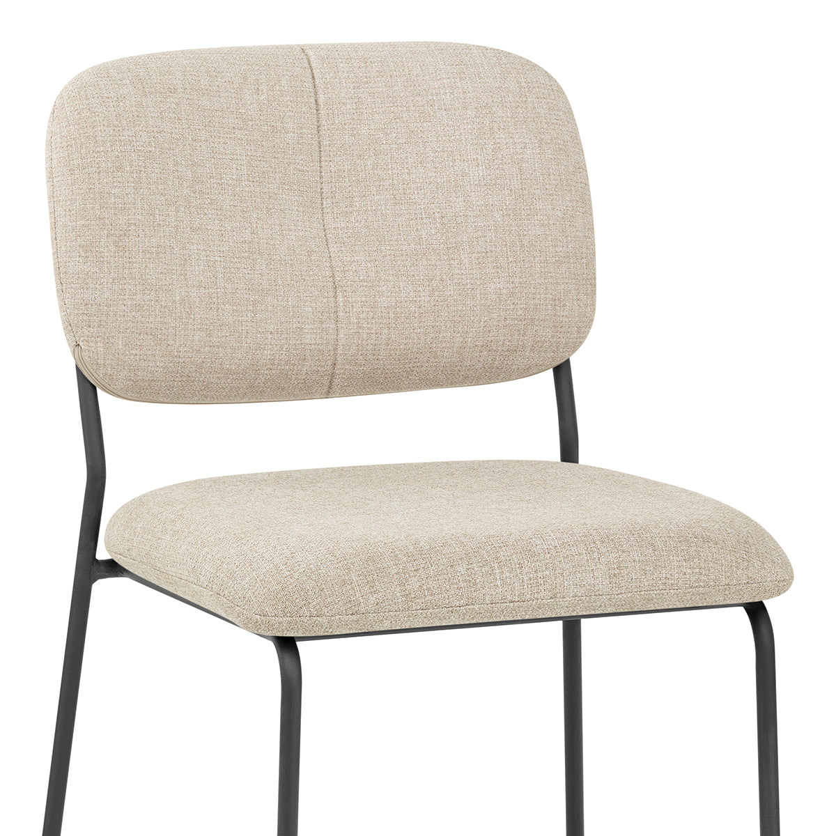 Lila Stackable Dining Chair Beige Fabric