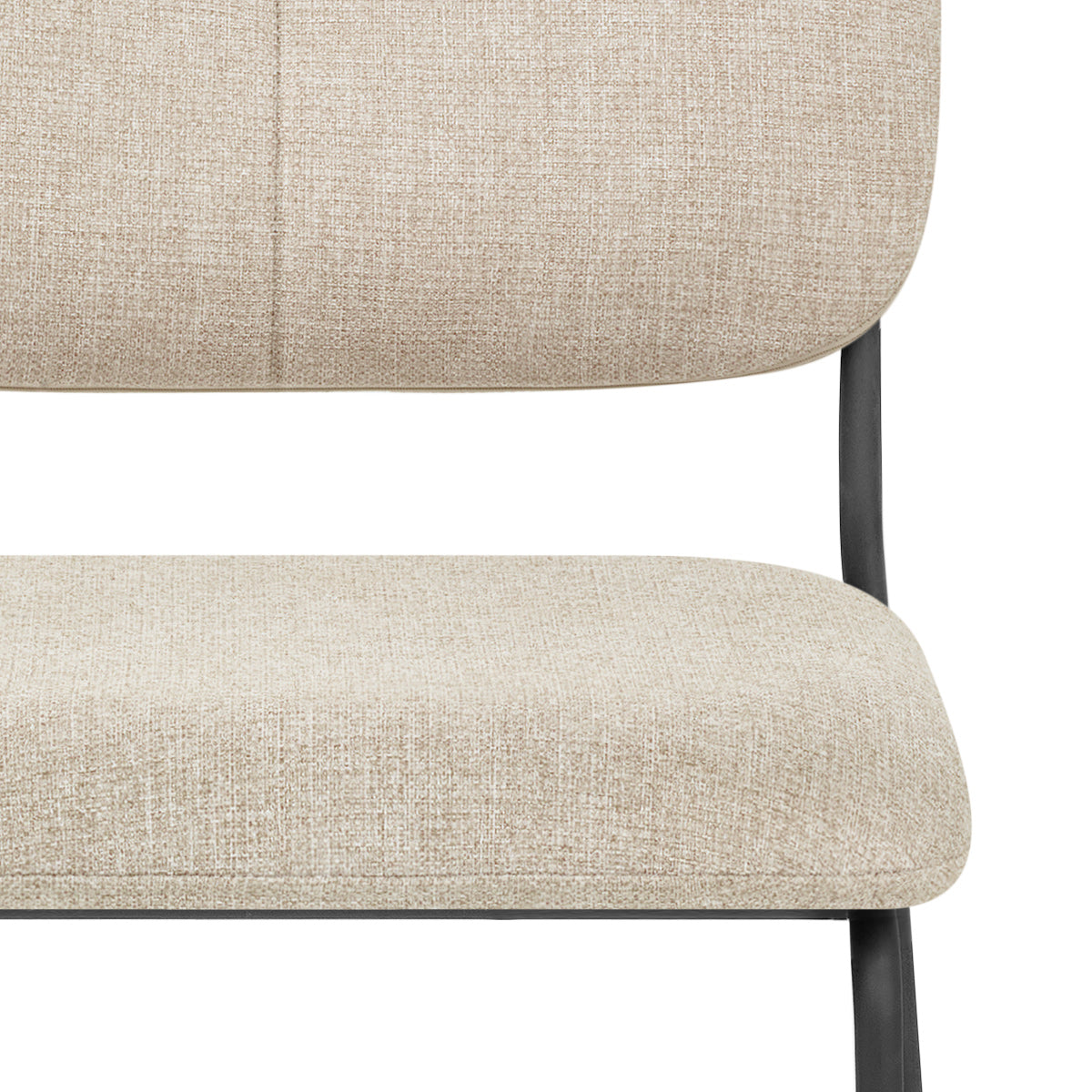 Lila Stackable Dining Chair Beige Fabric