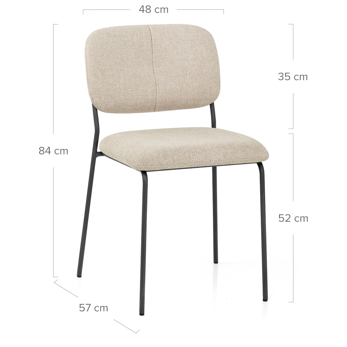 Lila Stackable Dining Chair Beige Fabric