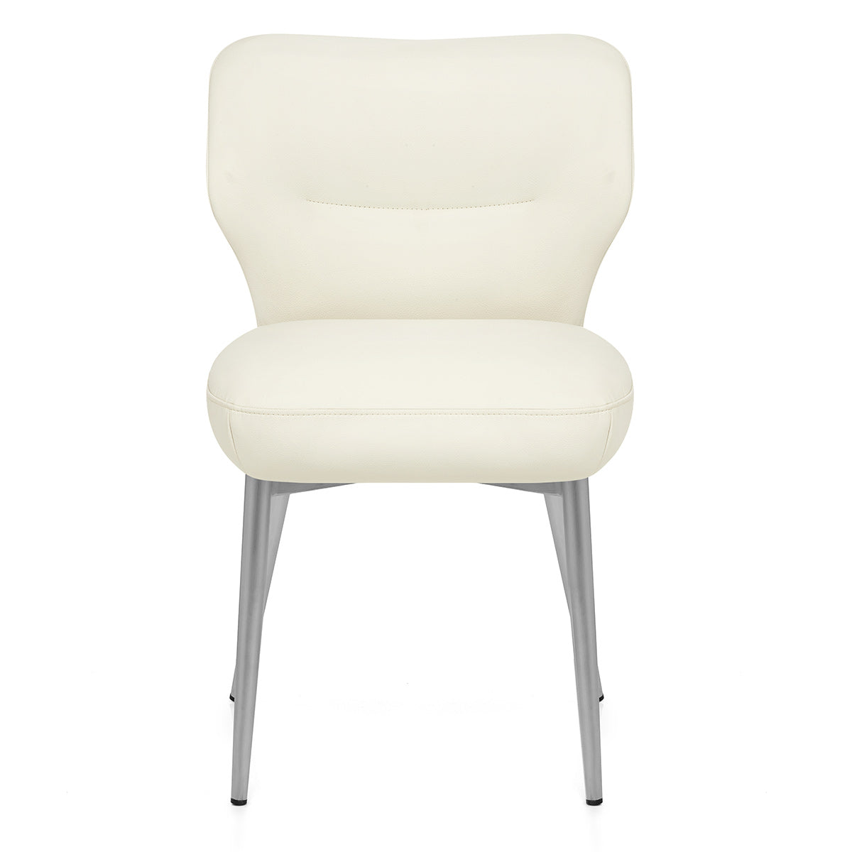Maddie Brushed Dining Chair Cream Eco Leather