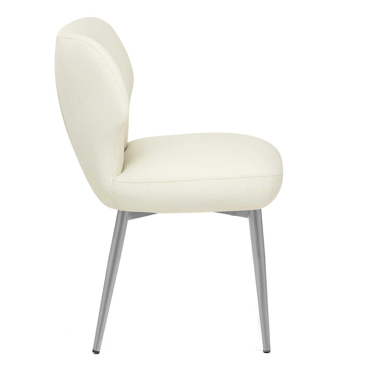 Maddie Brushed Dining Chair Cream Eco Leather