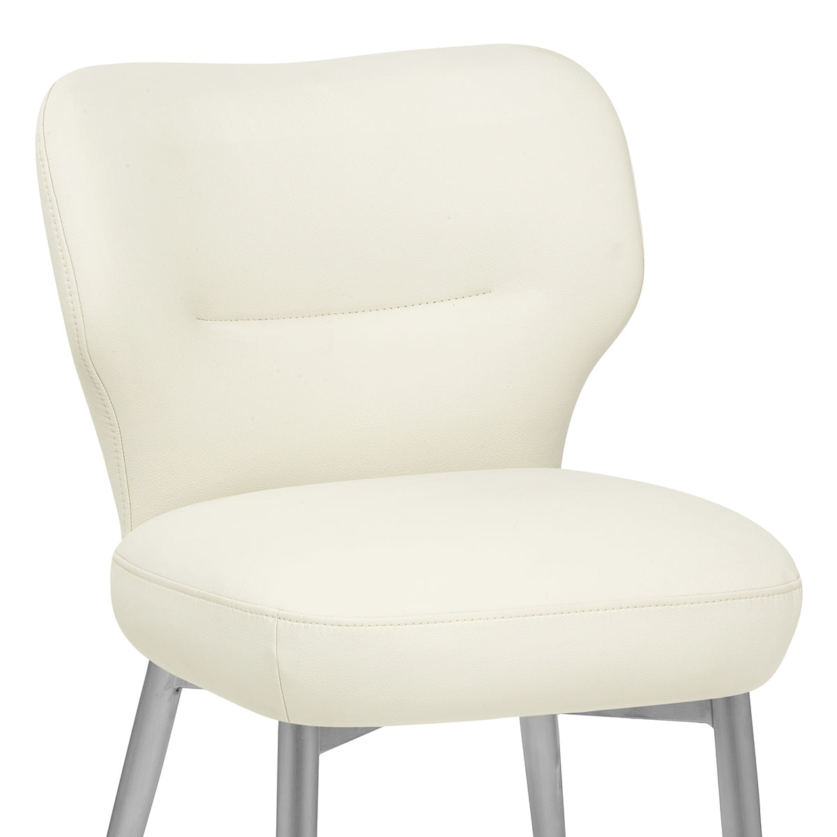 Maddie Brushed Dining Chair Cream Eco Leather