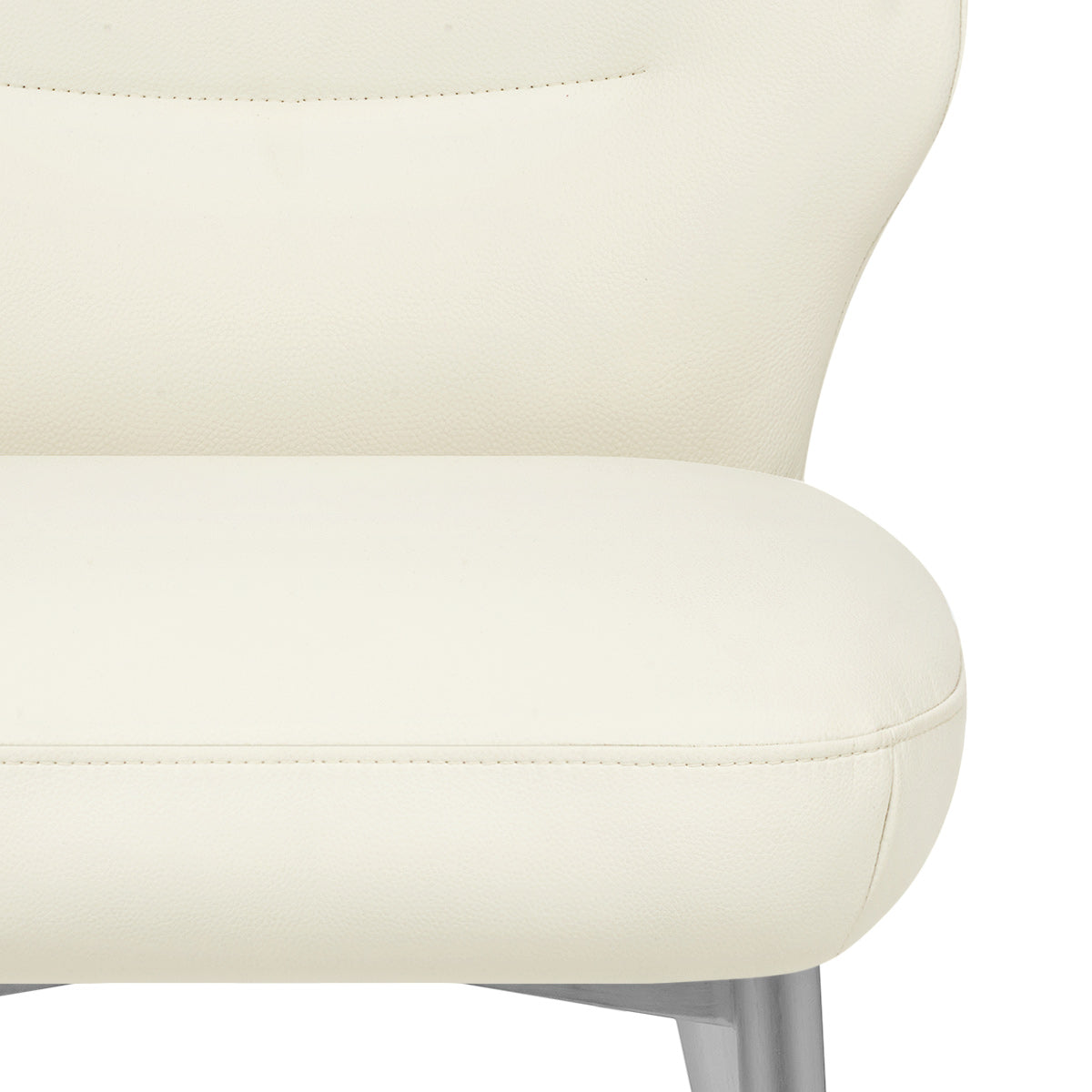Maddie Brushed Dining Chair Cream Eco Leather