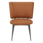 Ellis Graphite Dining Chair Tan Eco Leather