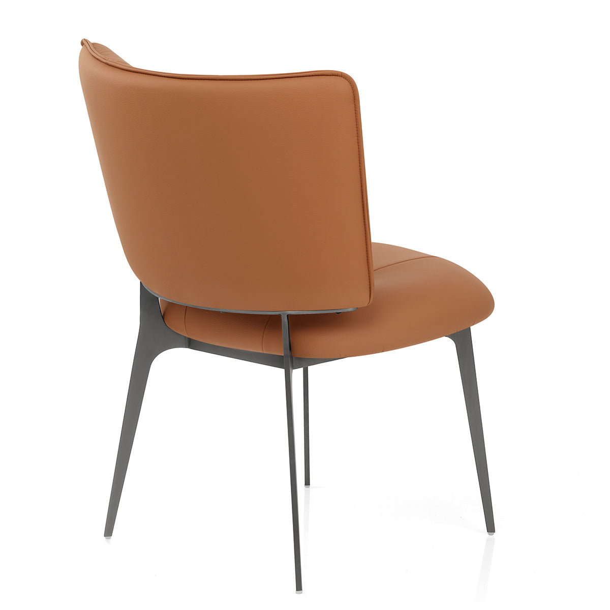 Ellis Graphite Dining Chair Tan Eco Leather