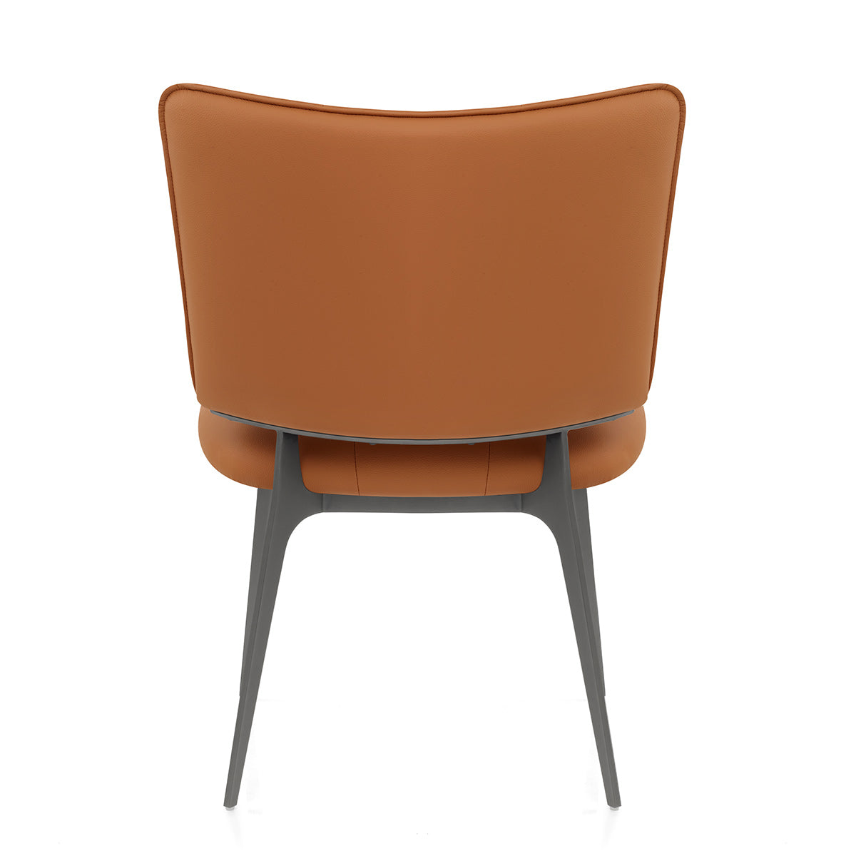 Ellis Graphite Dining Chair Tan Eco Leather