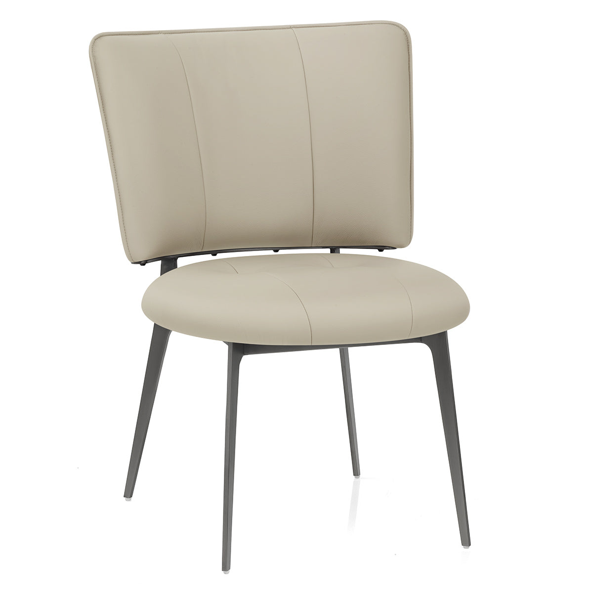 Ellis Graphite Dining Chair Taupe Eco Leather