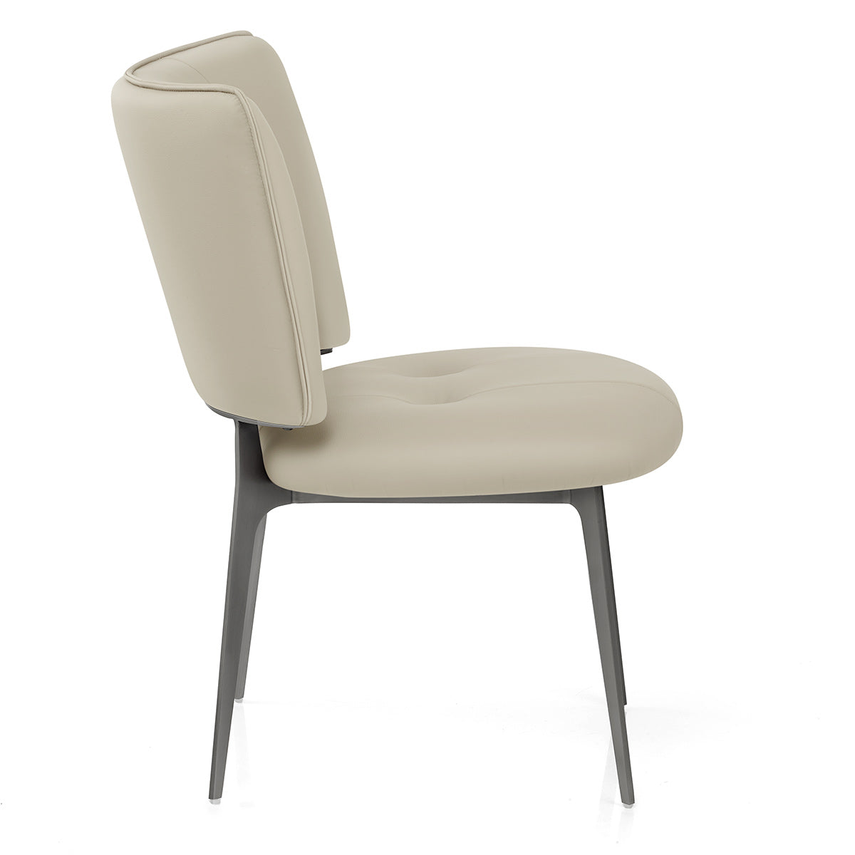 Ellis Graphite Dining Chair Taupe Eco Leather