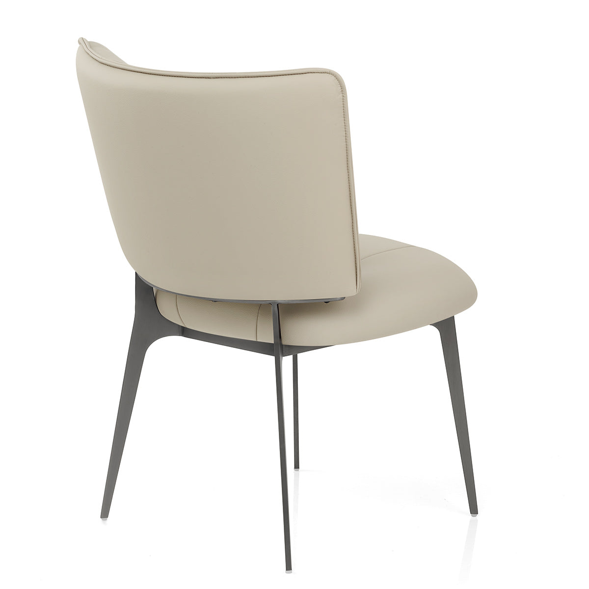 Ellis Graphite Dining Chair Taupe Eco Leather