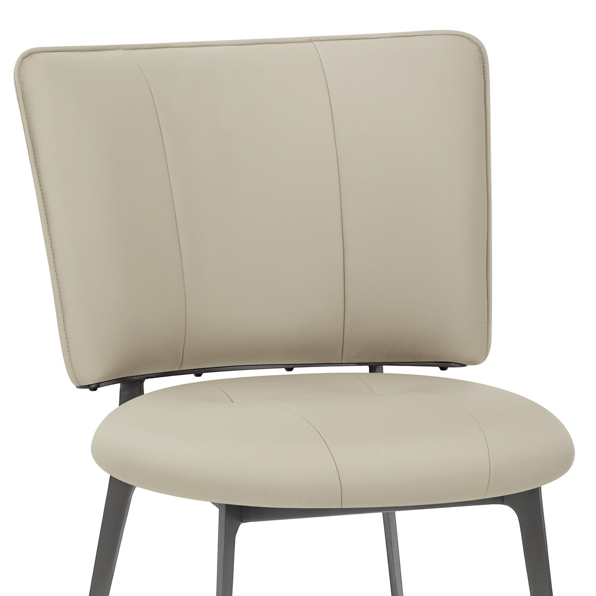 Ellis Graphite Dining Chair Taupe Eco Leather