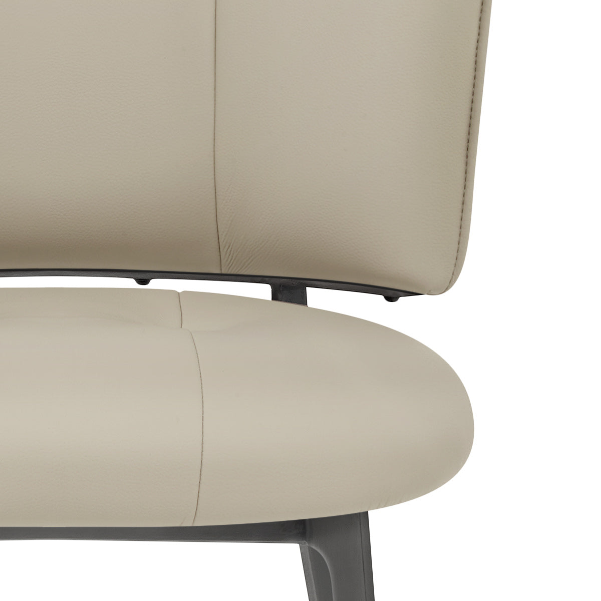 Ellis Graphite Dining Chair Taupe Eco Leather