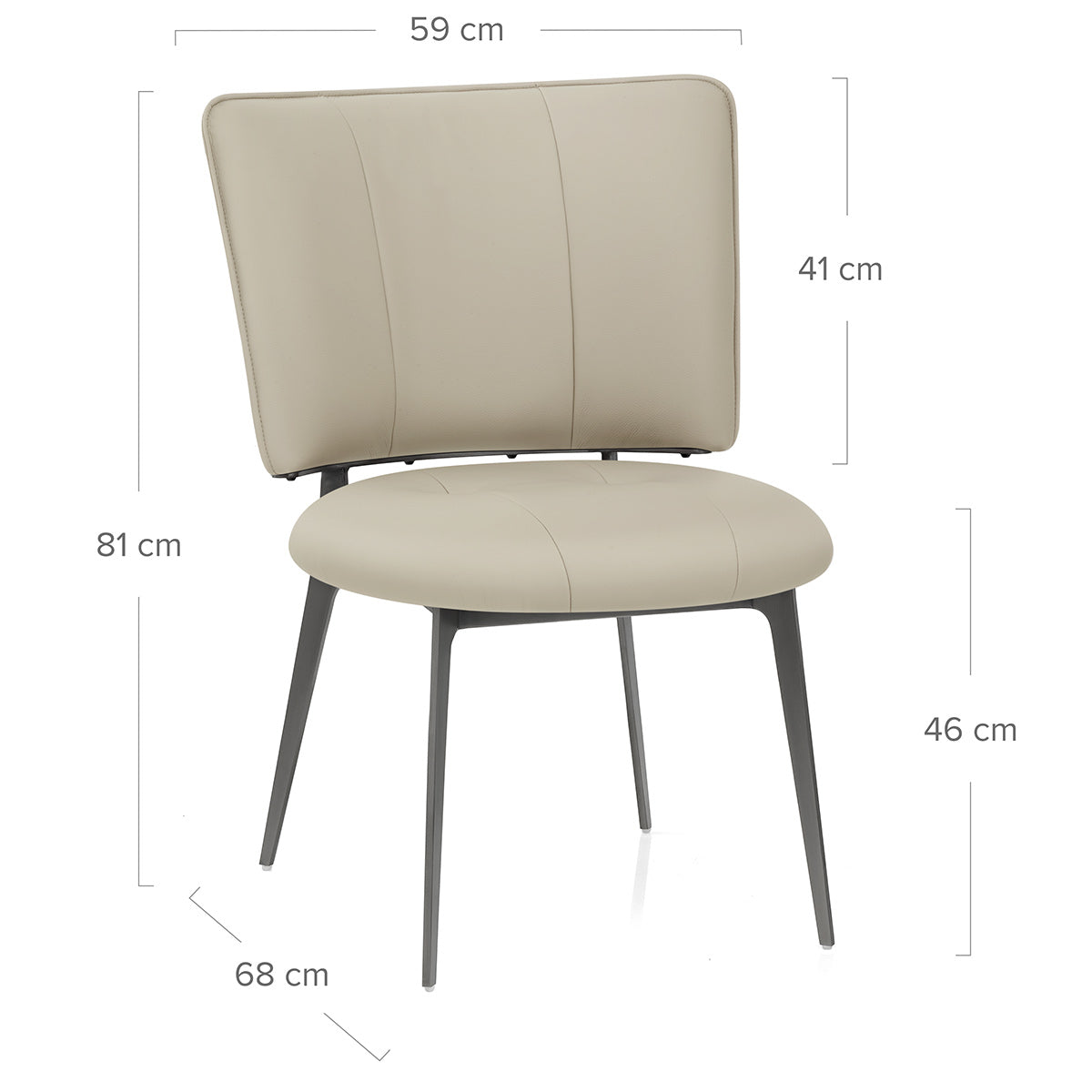 Ellis Graphite Dining Chair Taupe Eco Leather