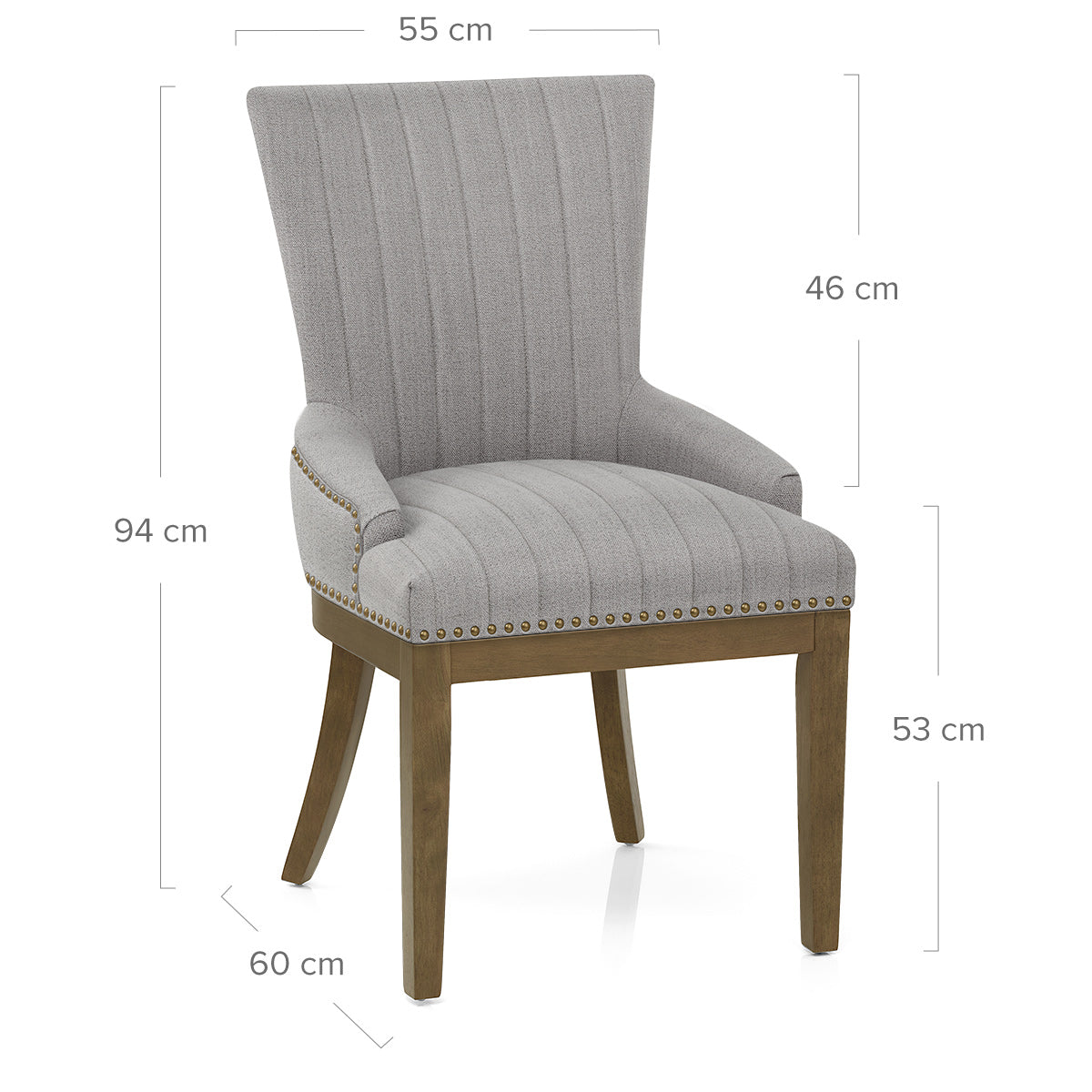 Chiltern Oak Dining Chair Grey Fabric