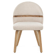 Odessa Oak Chair Beige Fabric
