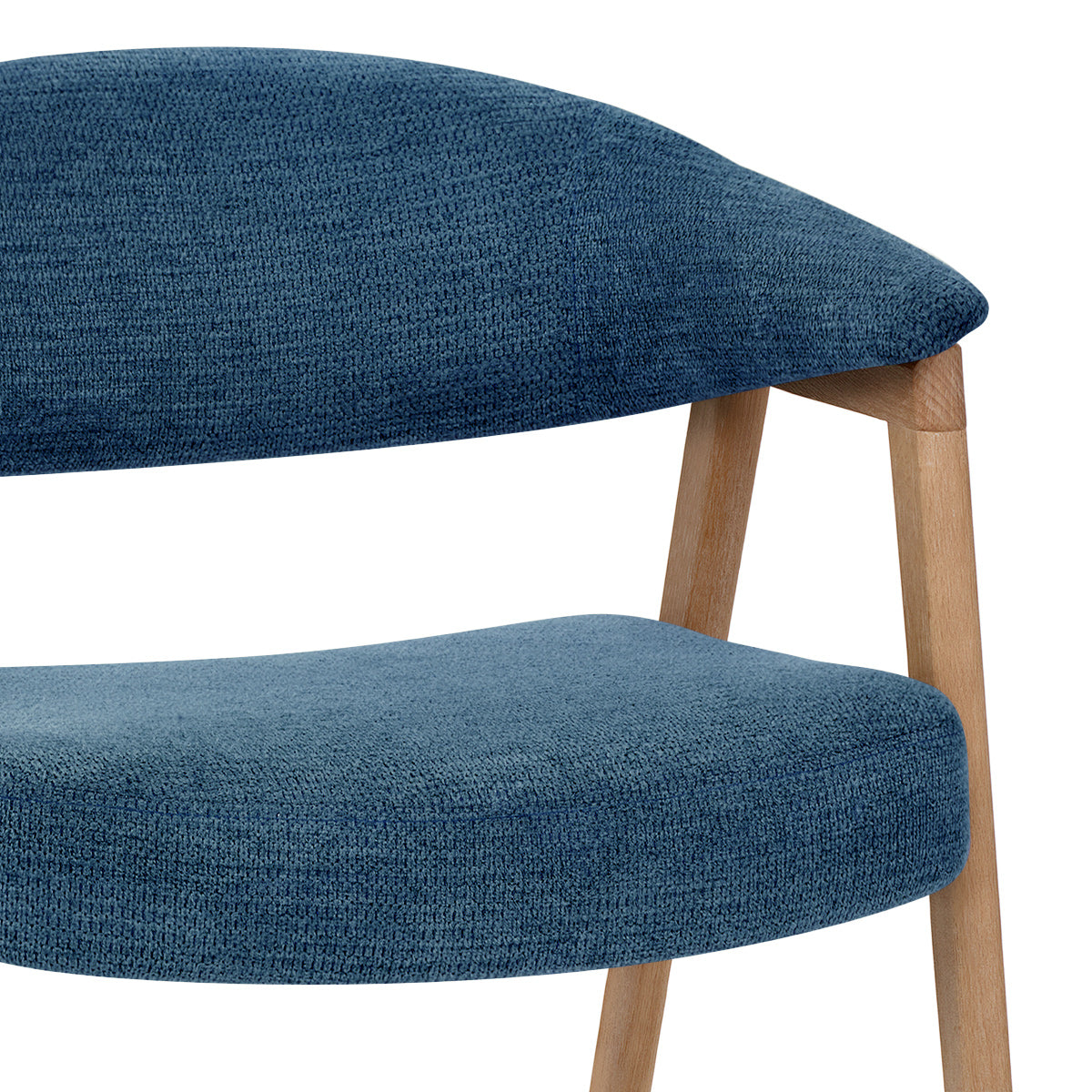 Falco Chair Oak & Blue Fabric