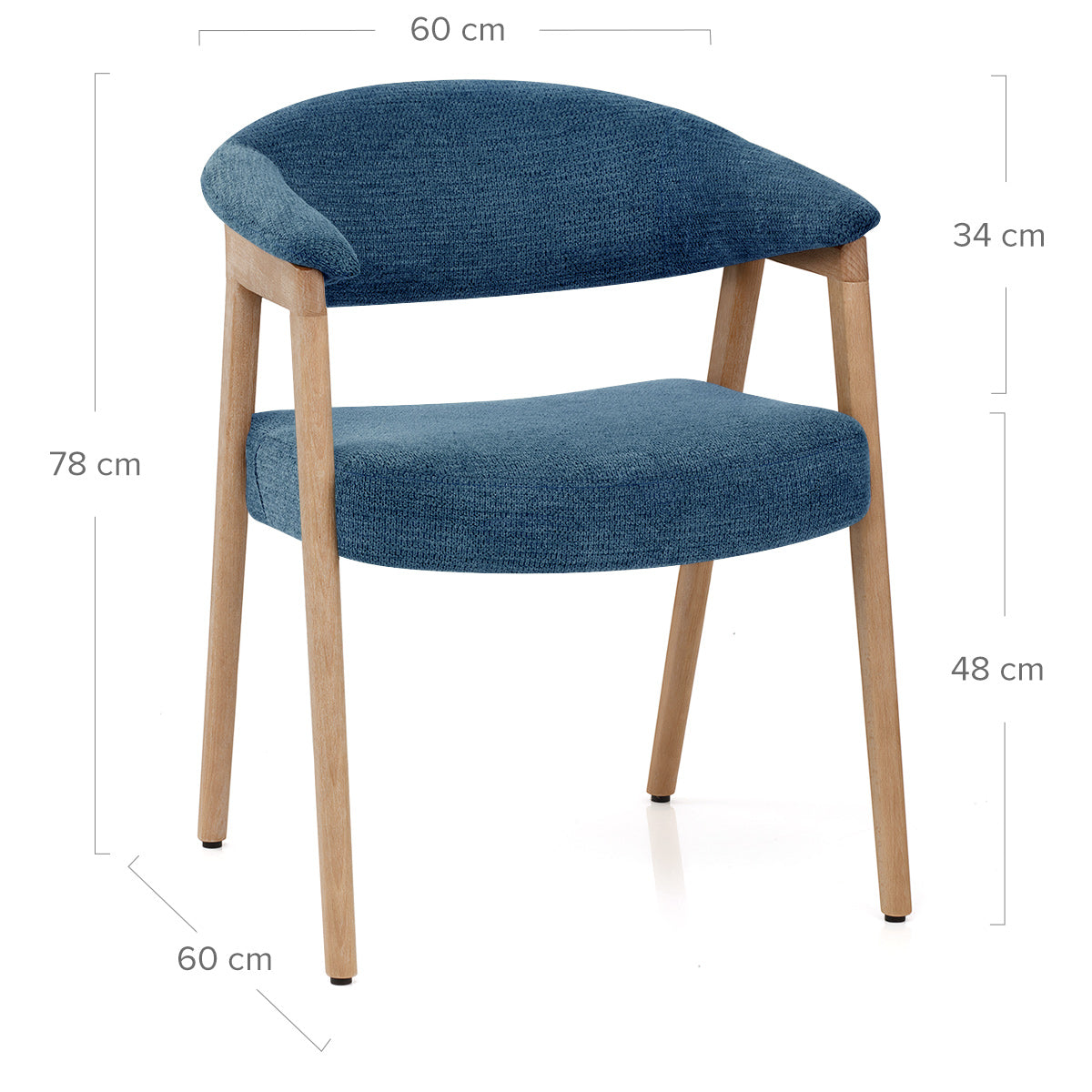Falco Chair Oak & Blue Fabric