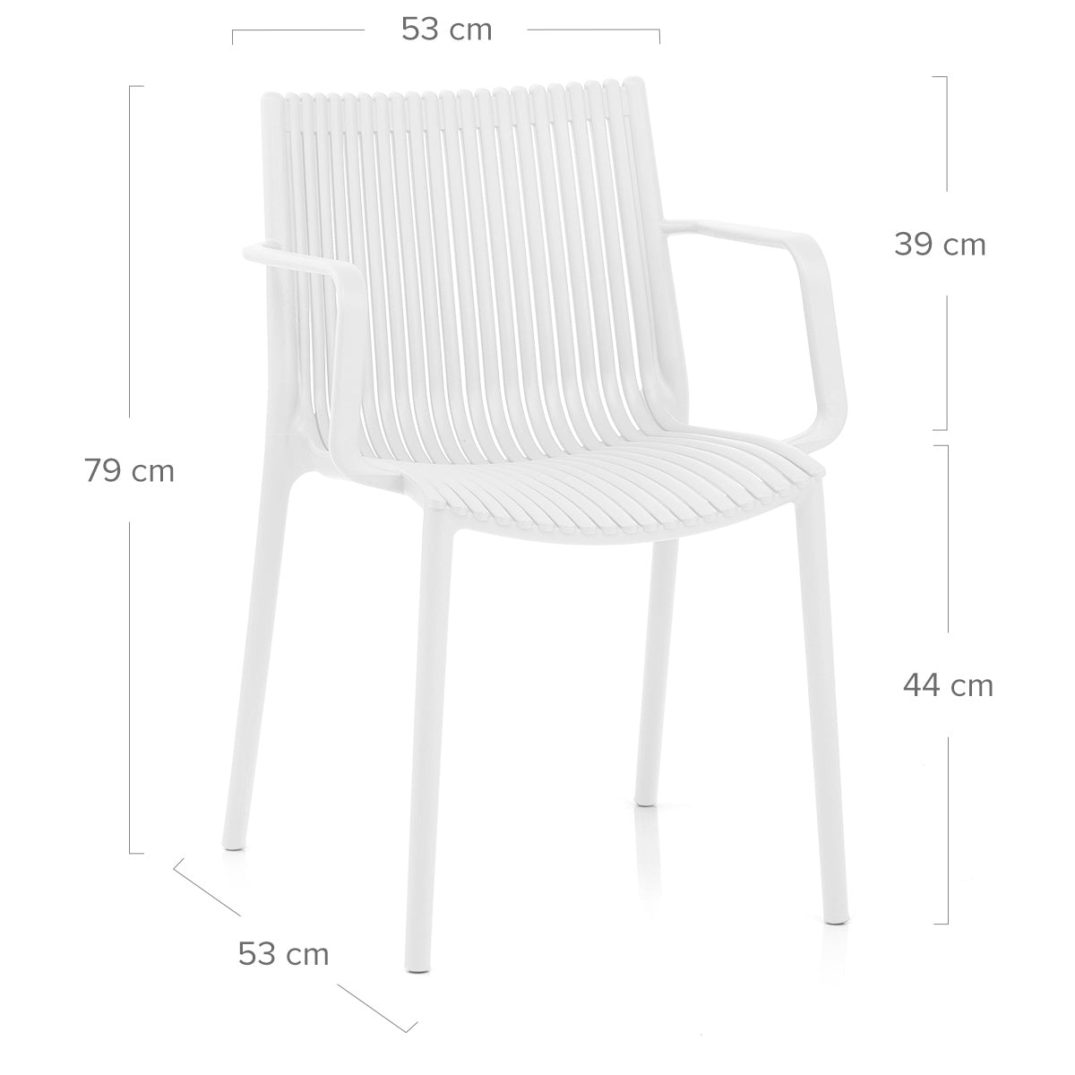 Mono Outdoor Table & 4 Aura Stackable Armchairs Dining Set