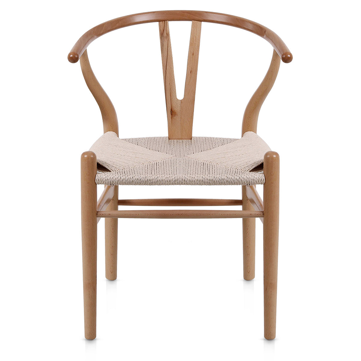 Maxime Oak Wishbone Chair Beige