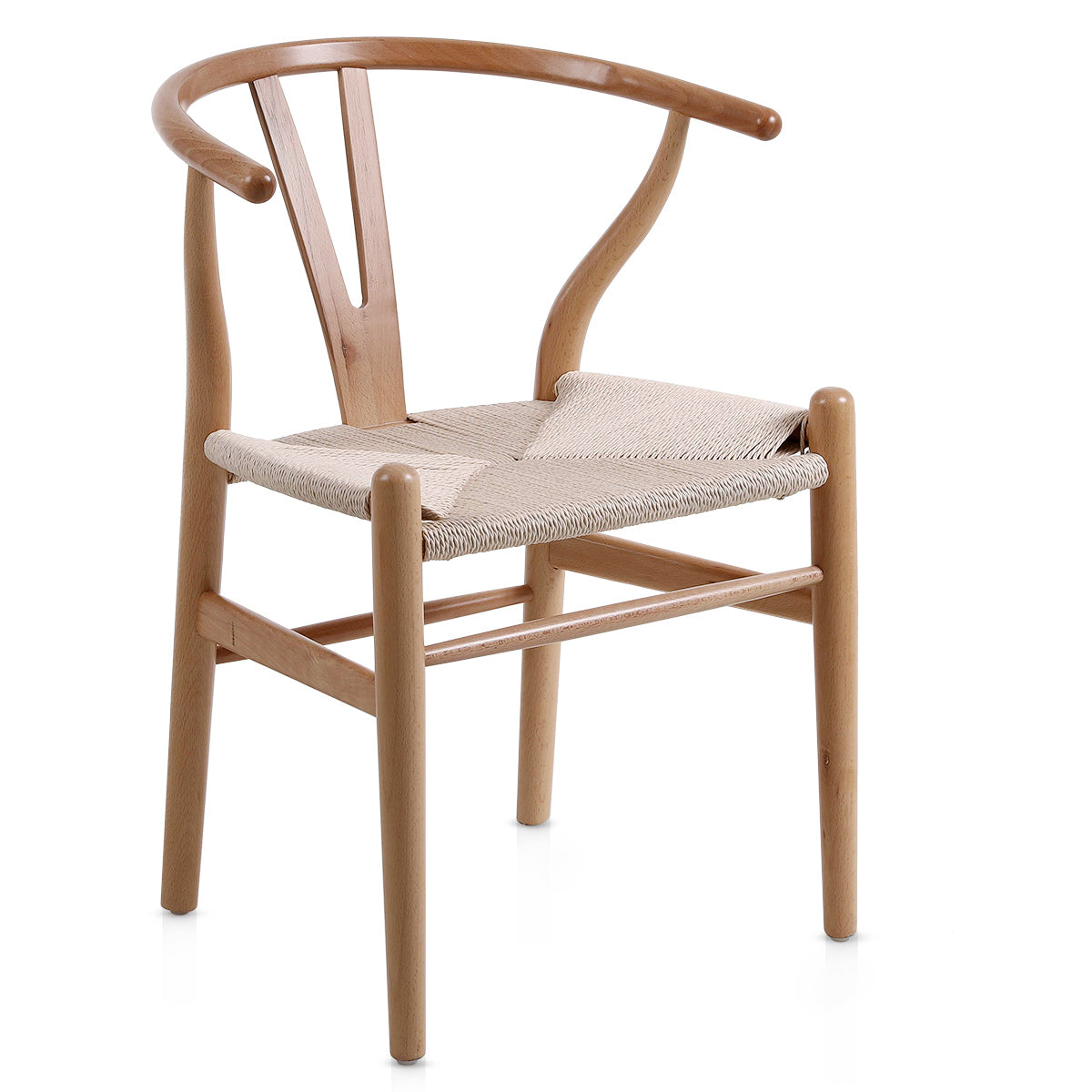 Maxime Oak Wishbone Chair Beige