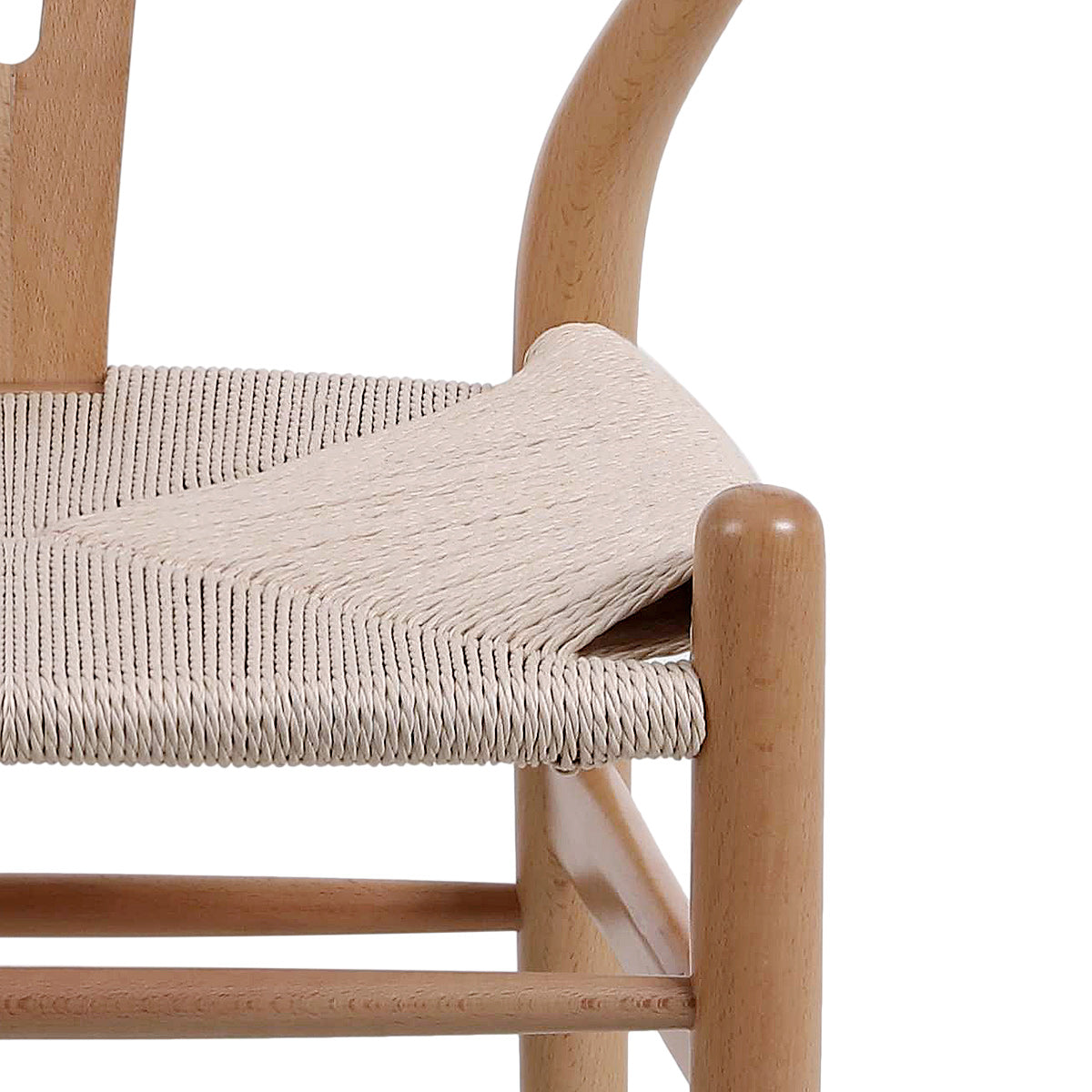 Maxime Oak Wishbone Chair Beige
