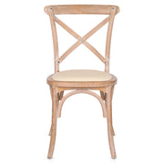 Marcel Oak Cross Back Chair Cream Leather