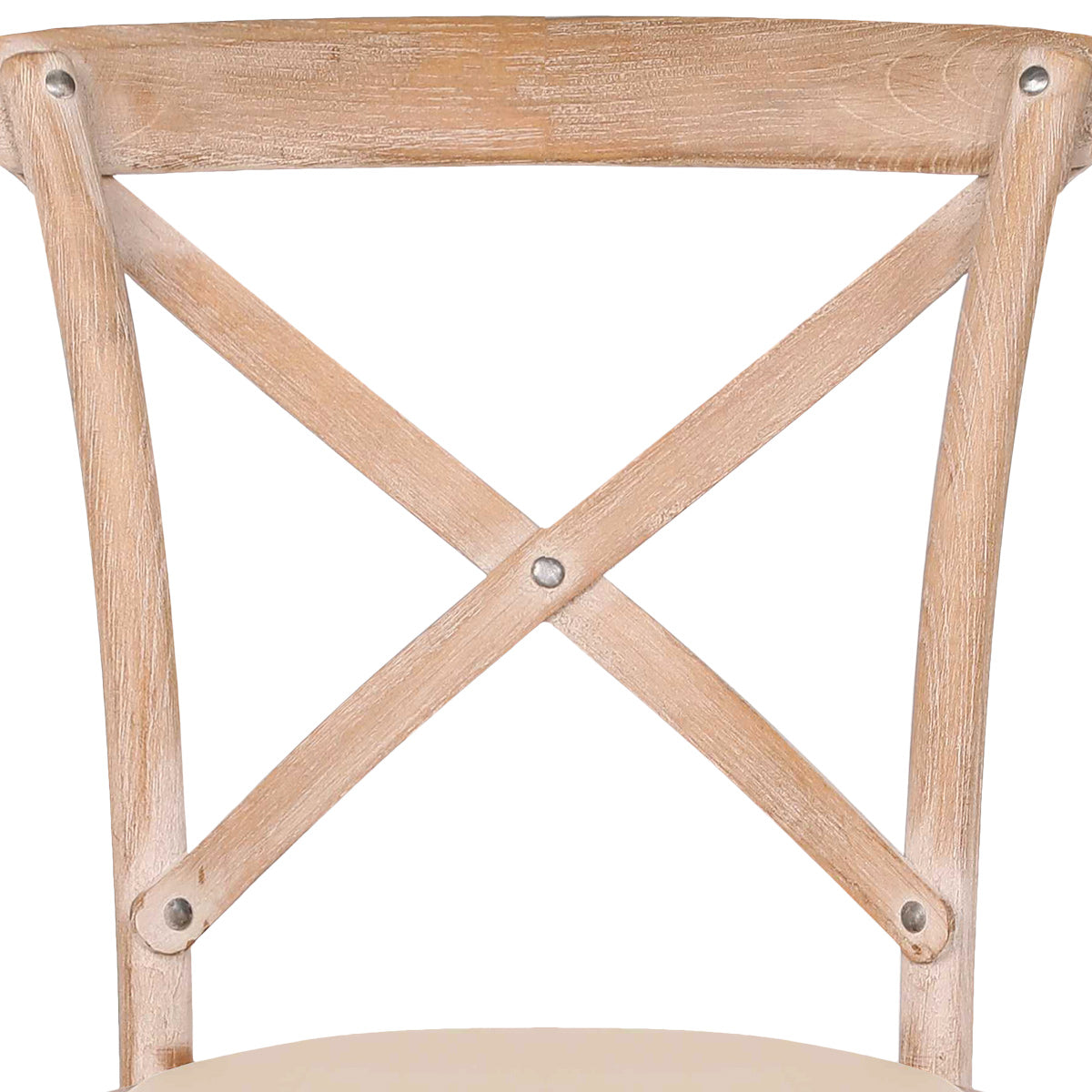 Marcel Oak Cross Back Chair Cream Leather