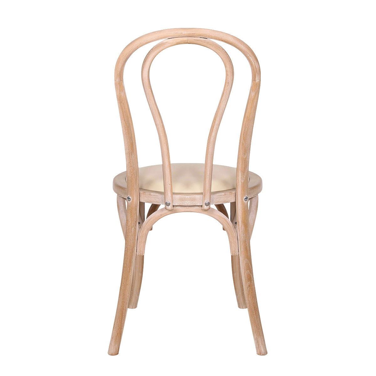 Henri Oak Bistro Chair Cream Real Leather