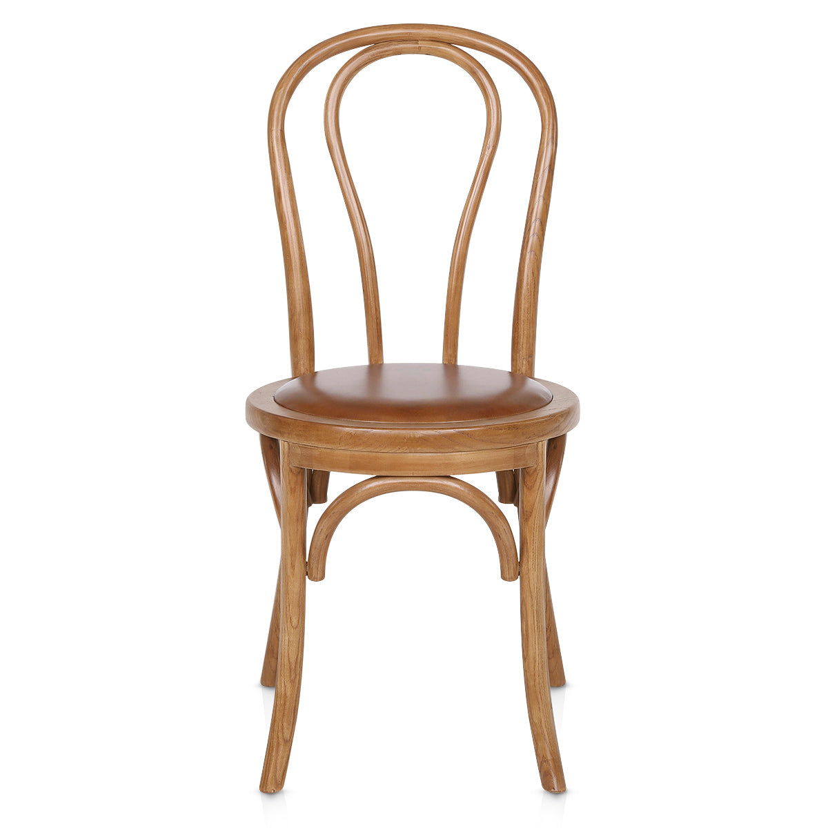 Henri Oak Bistro Chair Brown Real Leather