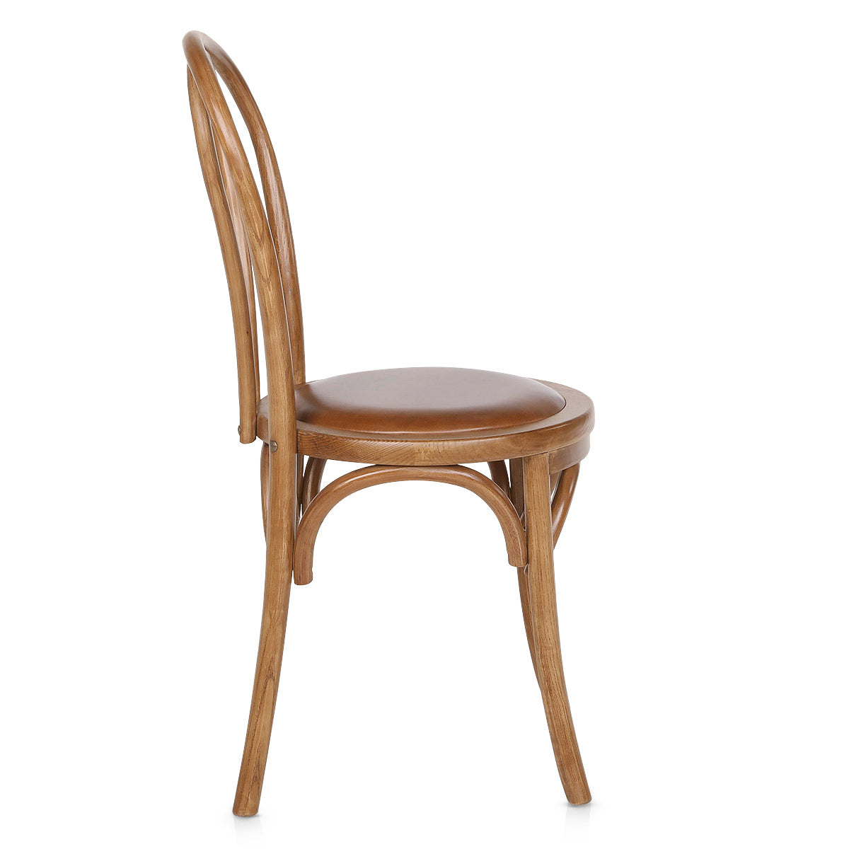 Henri Oak Bistro Chair Brown Real Leather